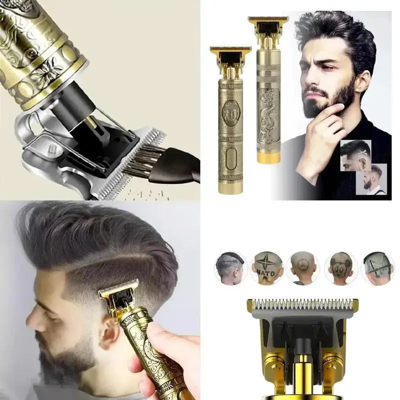 Máquina de corte de cabelo e barba masculina com design  elétrico profissional