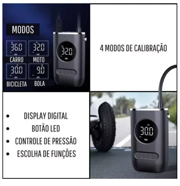 Calibrador digital de bomba de compressor de ar portátil